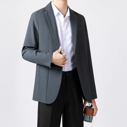 Anti-ofis trendining koreyscha versiyasi erkaklarning kichkina toplari chiroyli bo'sh Gonkong uslubidagi ko'ylagi erkaklar ko'p qirrali kundalik kostyumi engil hashamatli kostyum erkaklar modellari