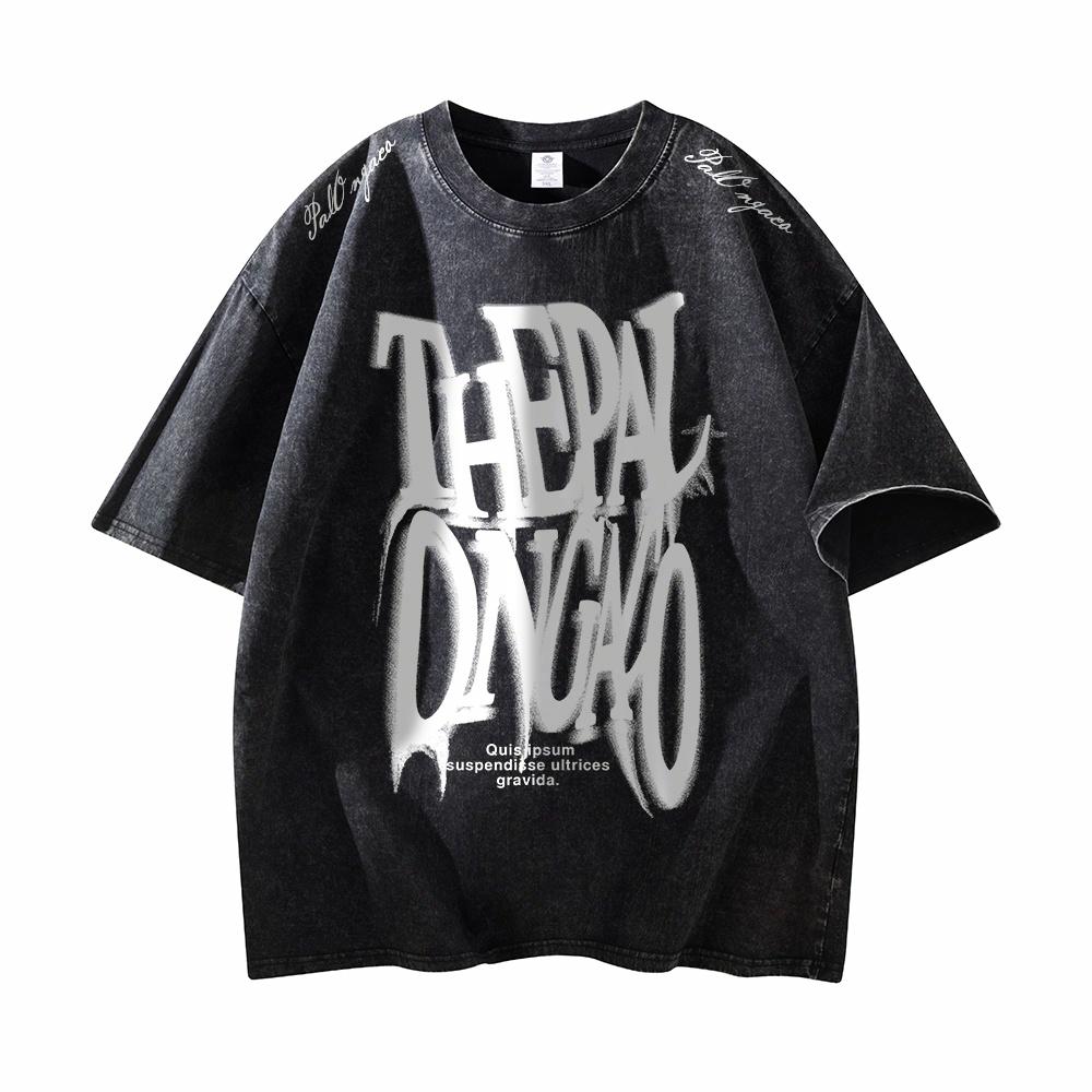 Pal ongaco qisqa yengi yuvilgan va siqilgan retro amerikacha futbolka erkaklar va ayollar uchun dazmollanadigan bokeh harflari bilan