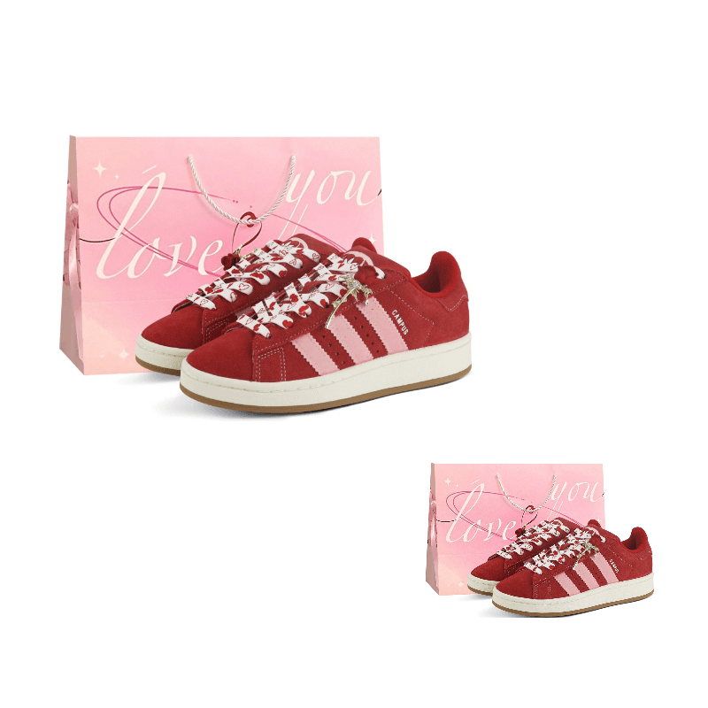 Кроссовки на заказ】adidas originals campus 00s romantic rose confession season gift box сотни трендов антискользящие износостойкие бордшорты с низким верхом мужчины и женщины с одинаковыми моделями красные и розовые - Boxette Shop