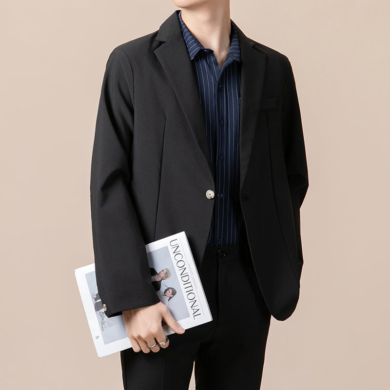 Anti-ofis trendining koreyscha versiyasi erkaklarning kichkina toplari chiroyli bo'sh Gonkong uslubidagi ko'ylagi erkaklar ko'p qirrali kundalik kostyumi engil hashamatli kostyum erkaklar modellari