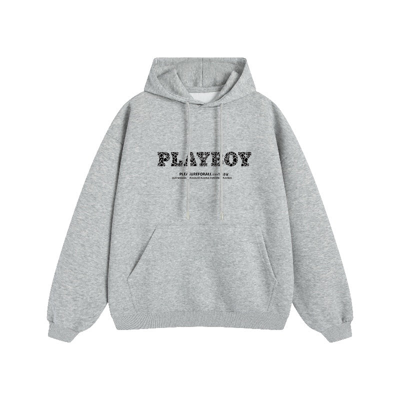 Erkaklar va ayollar uchun Playboy letter print bo'sh tasodifiy kaputi