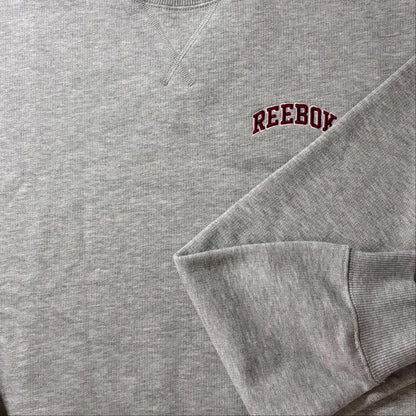 Reebok Letter Print Trikotaj kazak paxta kozok Uniseks ochiq kanop kulrang