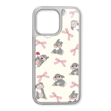 Apple/Apple 16ProMax/15/14Pro/Max/iPhone13/12/11 uchun Disney ABS+Kompyuter materiali Yoqimli Bow Thumper Quyon Niche Shirin Premium uglerod tolali naqshli telefon qopqog'i