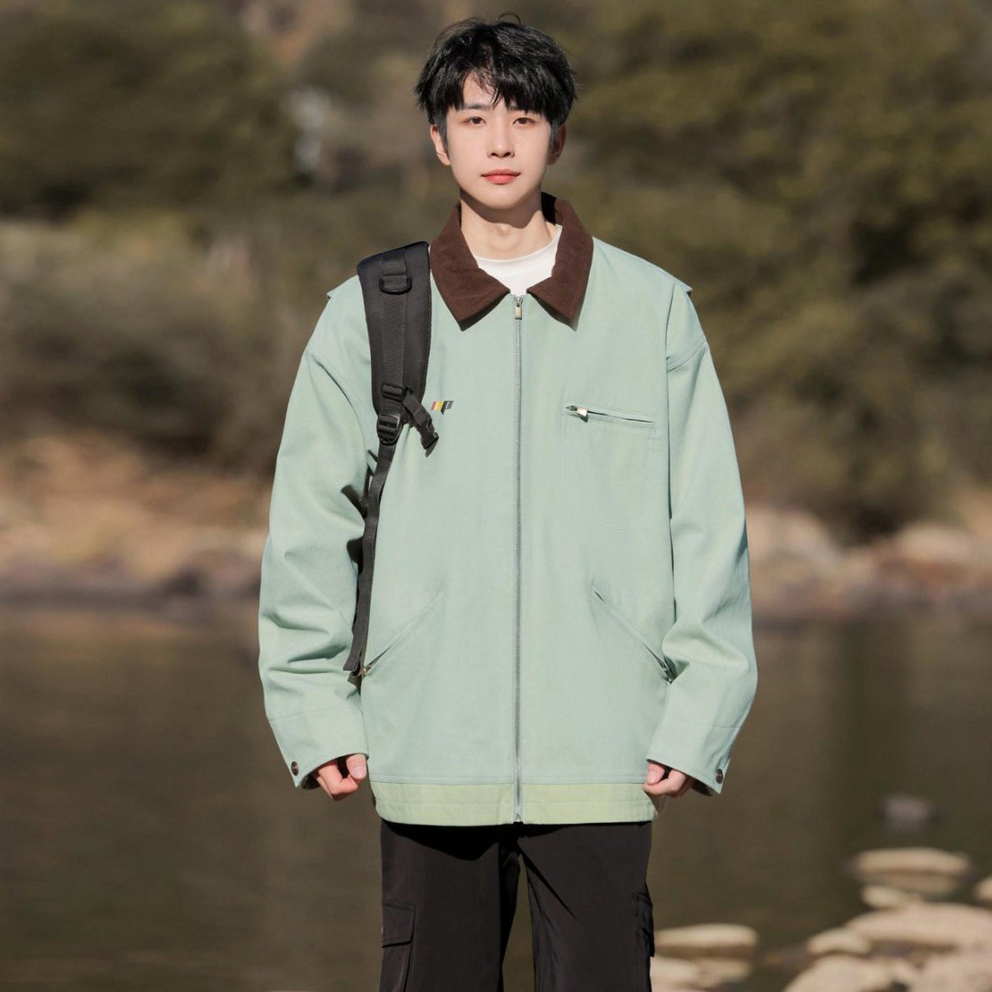 Paddy Julia Amerikalik retro lapel ish kiyimi bir xil rangdagi uzun yengli blazer ko'ylagi erkaklar va ayollar bir xil uslubda