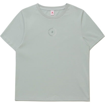 Le coq le coq sportif bosma naqshli dumaloq bo'yinli kalta yengi ayollar futbolkasi