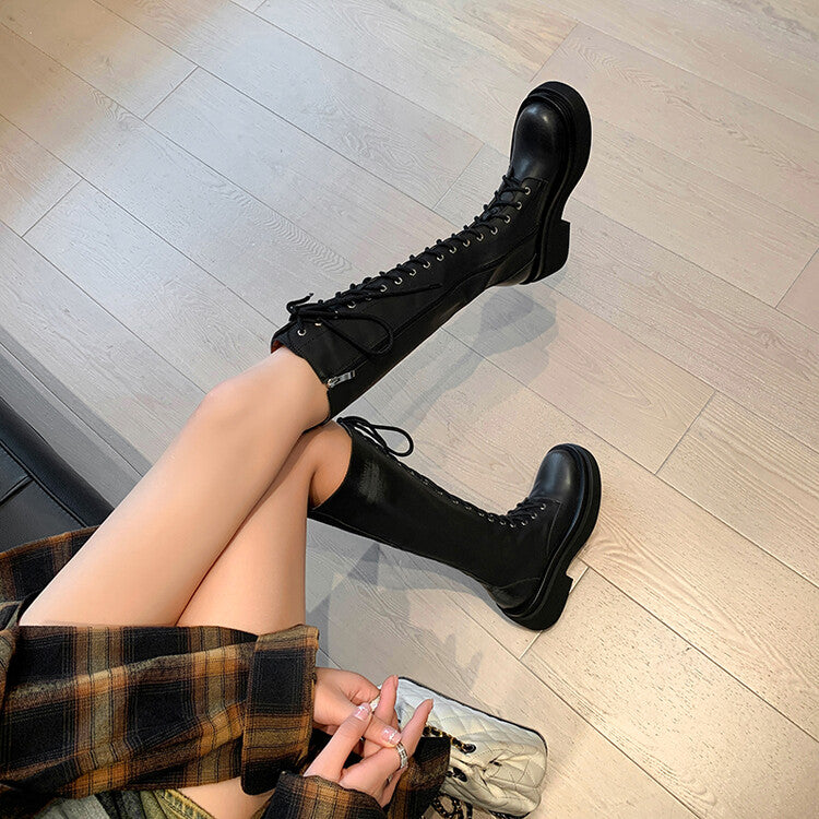 Balletcat cowhide rub colour knight boots vintage niche design casual comfort tall boots 6cm women's