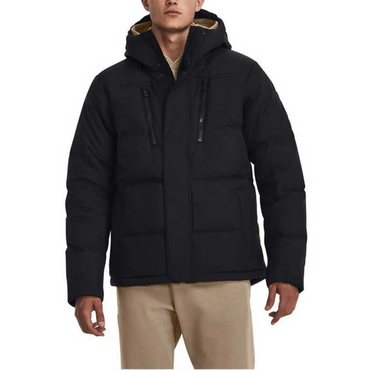 Under armour coldgear® infrared solid short waterproof warm sports hooded down jacket men's black