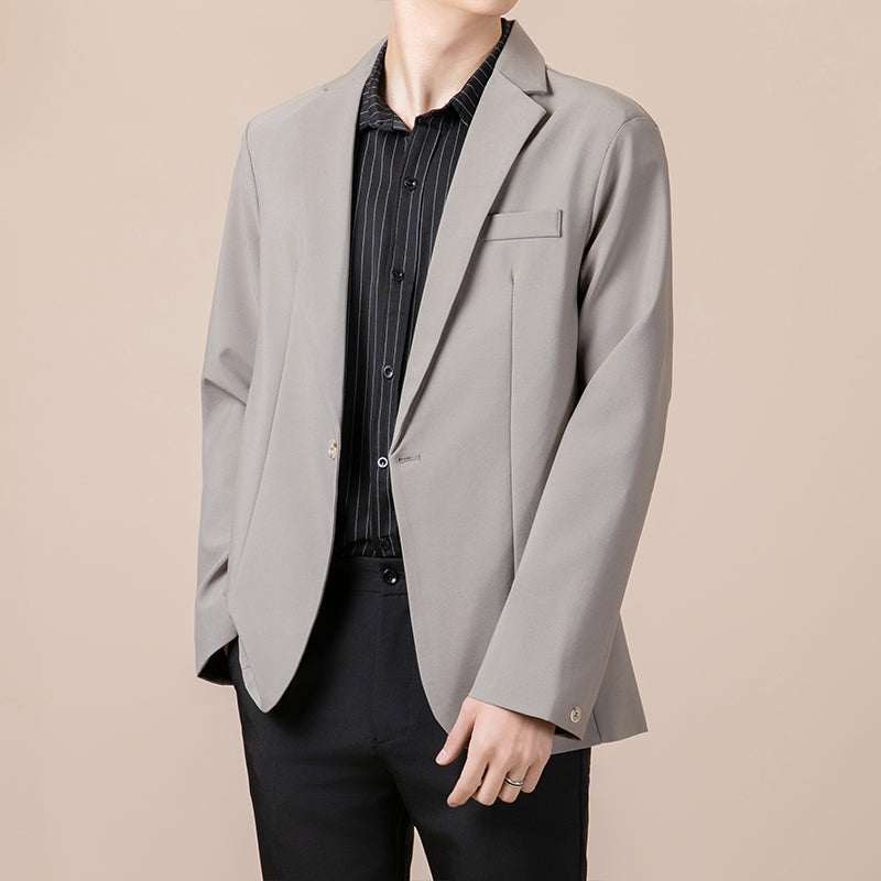 Anti-ofis trendining koreyscha versiyasi erkaklarning kichkina toplari chiroyli bo'sh Gonkong uslubidagi ko'ylagi erkaklar ko'p qirrali kundalik kostyumi engil hashamatli kostyum erkaklar modellari