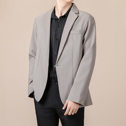 Anti-ofis trendining koreyscha versiyasi erkaklarning kichkina toplari chiroyli bo'sh Gonkong uslubidagi ko'ylagi erkaklar ko'p qirrali kundalik kostyumi engil hashamatli kostyum erkaklar modellari