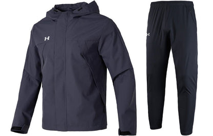 Under armour сплошной цвет логотип логотип капюшон куртка пальто тканые брюки повседневная толстовка мужская
