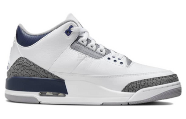 Jordan air jordan 3 "midnight navy" кожаные удобные ретро баскетбольные кроссовки мужские серо-голубые