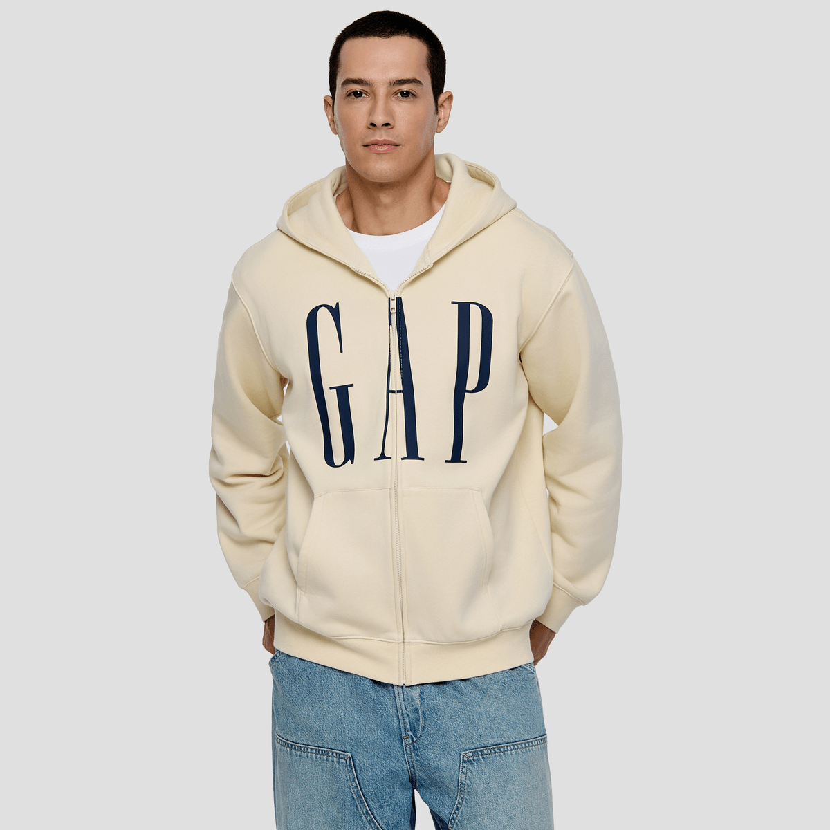Gap осень печатные буквы логотип флис с капюшоном повседневная куртка толстовка мужские и женские модели - Boxette Shop