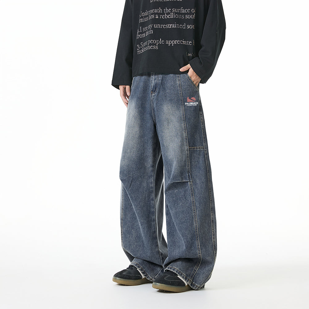 Pal ongaco pal ongaco American retro deconstruction splicing dizayn tuyg'u yuvish do eski bo'sh yuz burma pichoq shimlar harf logo bosma tide moda tasodifiy keng jinsi erkaklar va ayollar bir xil modellar bilan