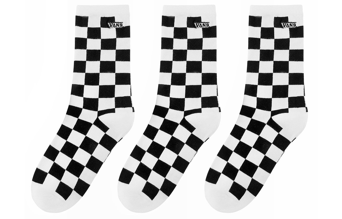 Vans shaxmatli atletik tasodifiy skeytbord o'rta buzoq paypoqlari ayollar uchun qora oq