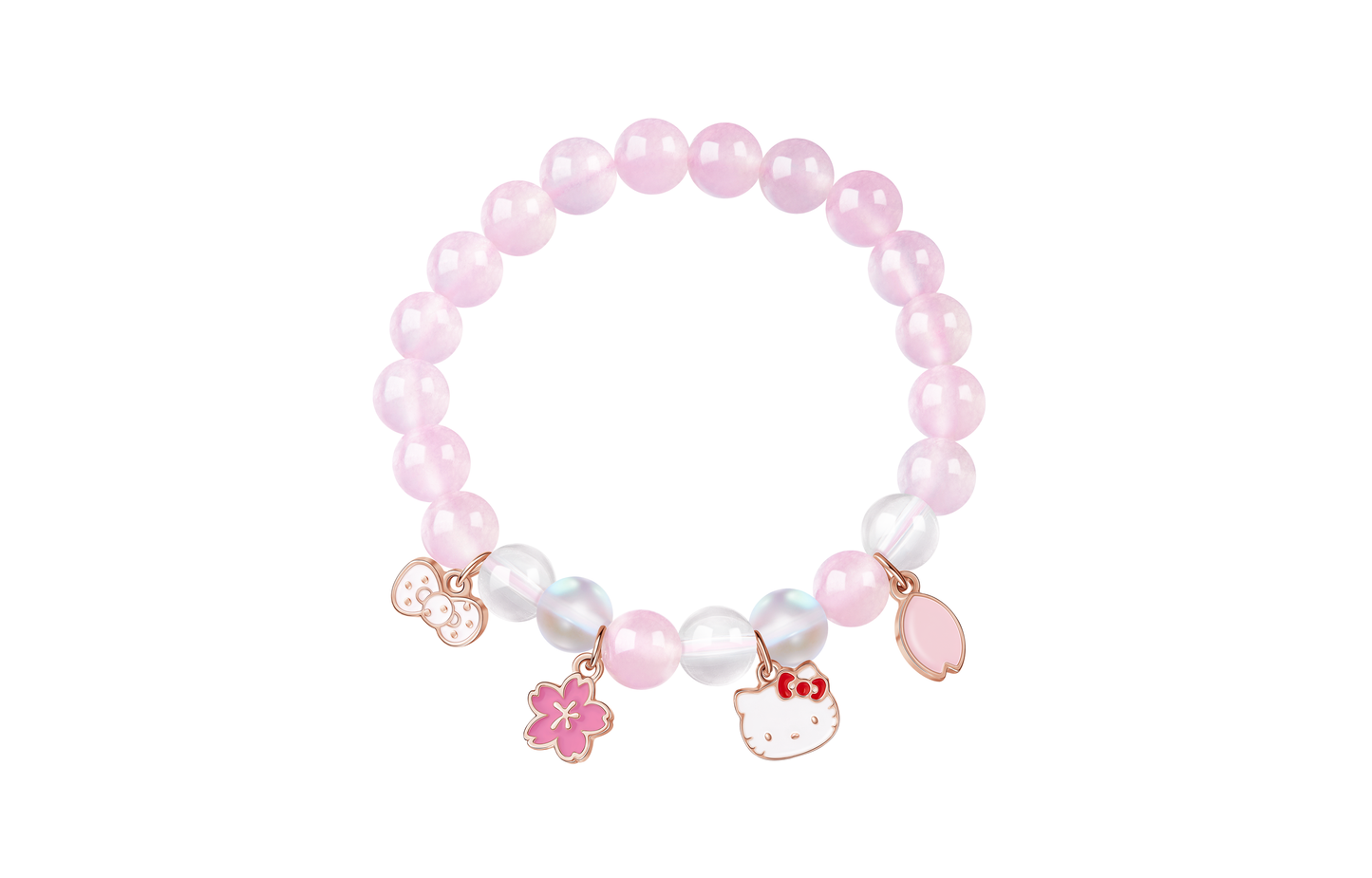 Браслет женский Hello Kitty Bow Rose Quartz
