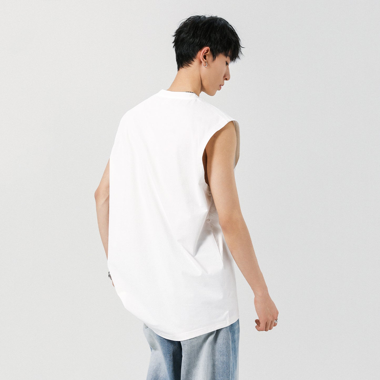 Paddy Julia tekis rangli harflar engil qulay nafas oladigan ter moda yuz mos yumaloq bo'yinli yengsiz basketbol yelek erkaklar va ayollar modellari bilan