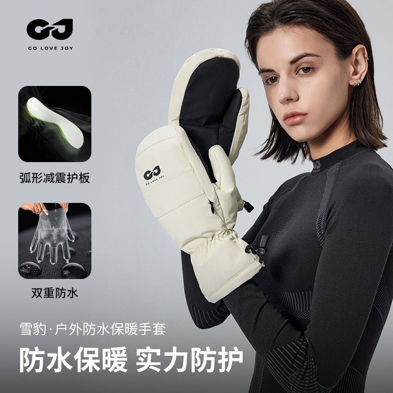 Golovejoy длинные и короткие пушистые тонкие тепла хранения блокировки температуры влаги мягкие дышащие лыжные перчатки водонепроницаемый палец перчатки