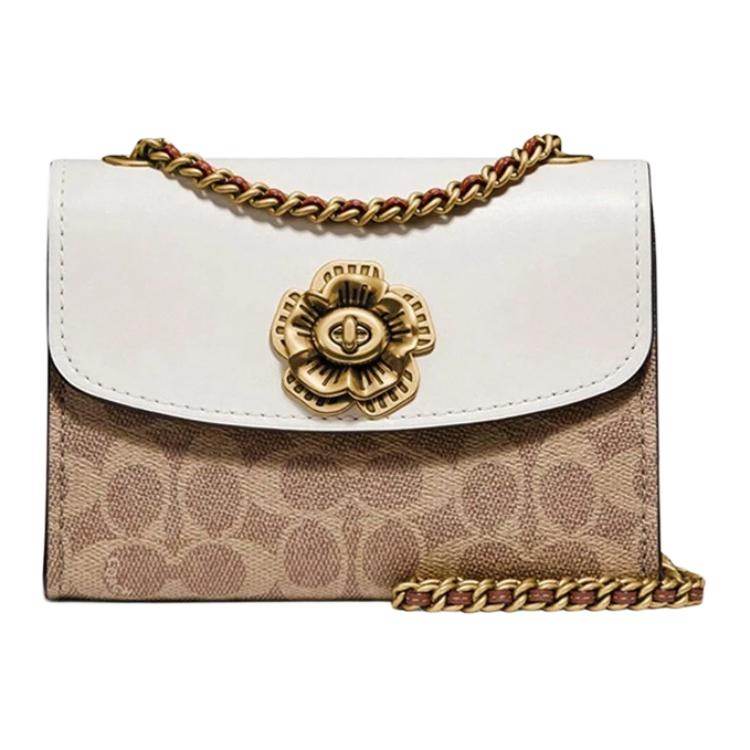 Сумка женская Coach Parker 18 Camellia Chain Coated Canvas - Boxette Shop