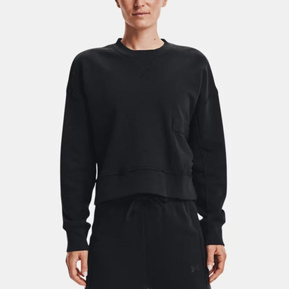 Under armour andromeda prjct rock fleece cre solid athletic casual crew neck sweatshirt women's black