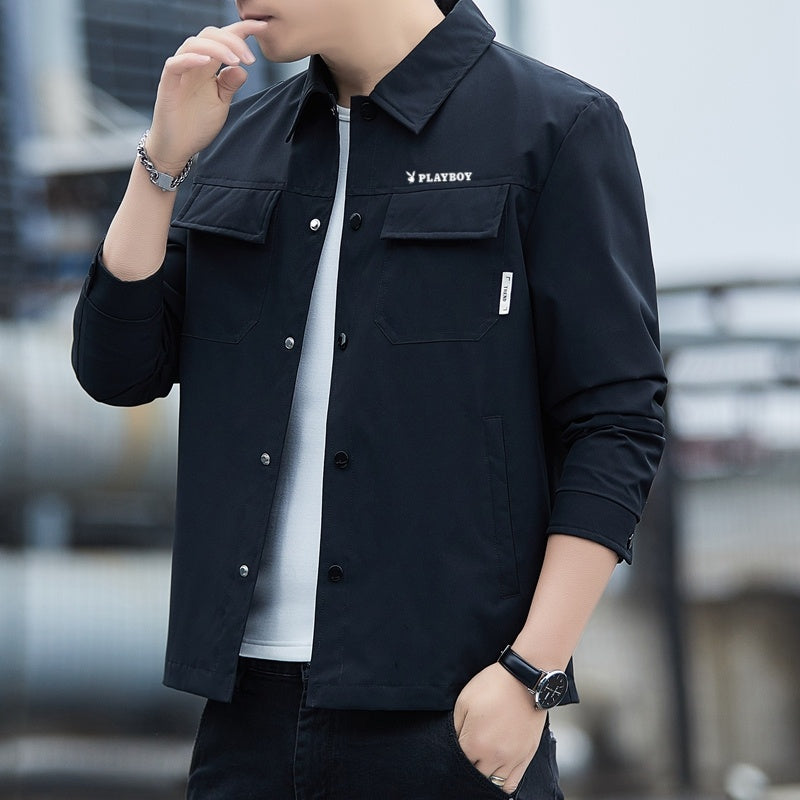 Playboy erkaklar uchun tekis rangli lapel blazer