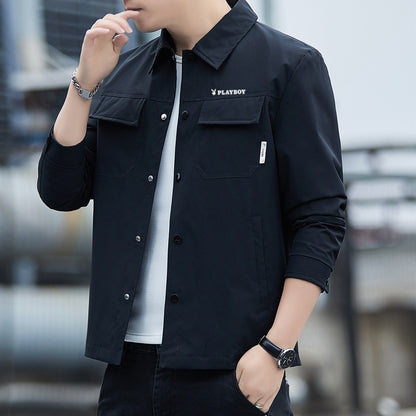 Playboy erkaklar uchun tekis rangli lapel blazer