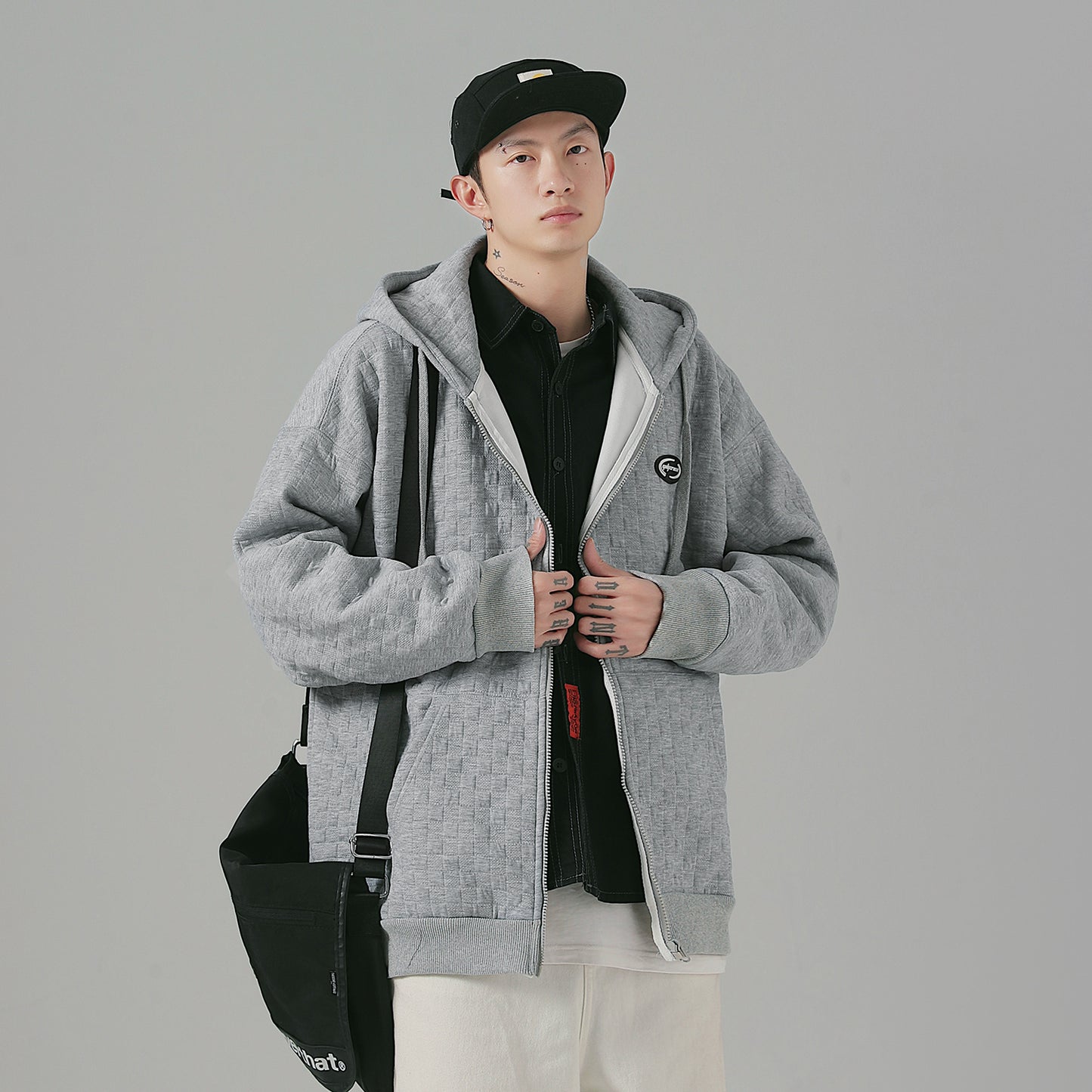 Golfkross yumshoq qalinlashgan vafli harflari bo'sh qalpoqli kardigan ko'ylagi kozok erkaklar va ayollar bir xil modellar