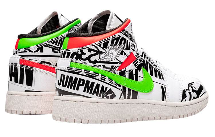 Кроссовки подростковые Air Jordan 1 Mid Cowhide Graffiti - Boxette Shop