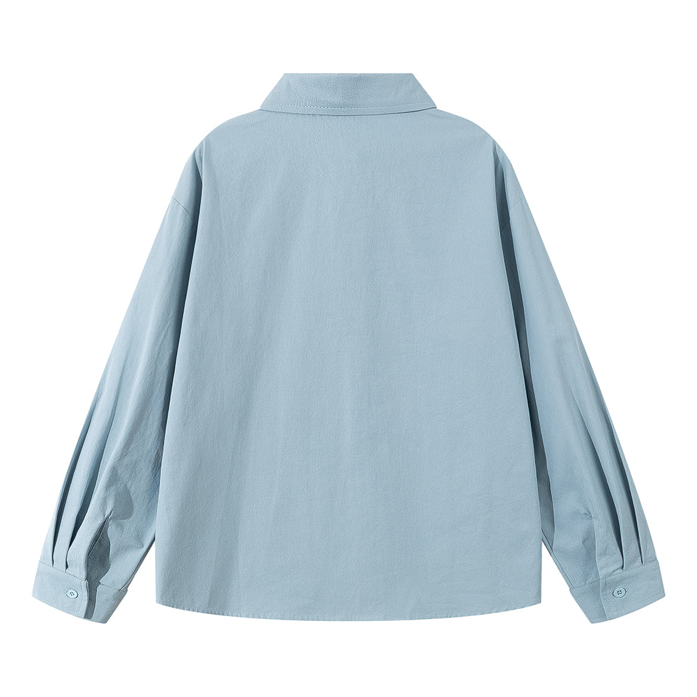 Pal ongaco pal ongaco Amerika retro yuqori ko'cha oddiy harflar logotipi bosma bir rangli trend bo'sh universal dangasa tuyg'u qulay paxta uzun yengli ko'ylak erkaklar va ayollar modellari bilan