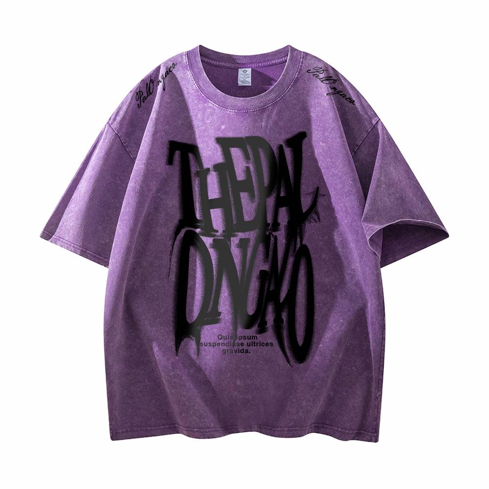 Pal ongaco qisqa yengi yuvilgan va siqilgan retro amerikacha futbolka erkaklar va ayollar uchun dazmollanadigan bokeh harflari bilan