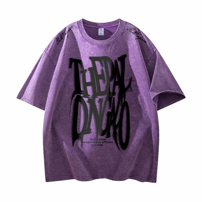 Pal ongaco qisqa yengi yuvilgan va siqilgan retro amerikacha futbolka erkaklar va ayollar uchun dazmollanadigan bokeh harflari bilan