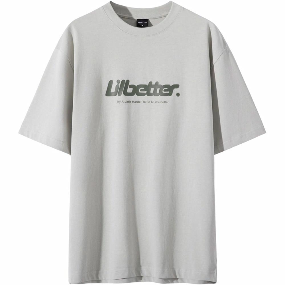 Lilbetter harfi logotipi bosma paxta amerikalik kundalik toza kiyimli dumaloq bo'yinli yarim yengli bo'shashgan juftlik qisqa yengli futbolka modelli erkaklar va ayollar