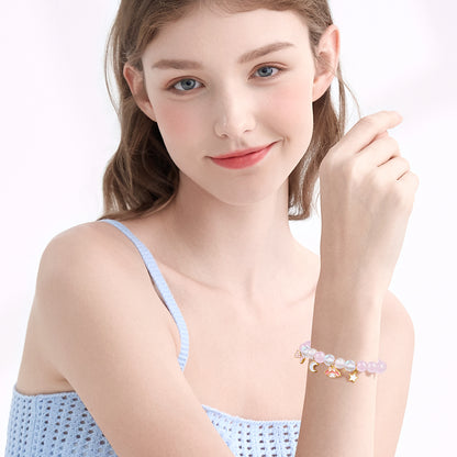 Браслет женский Hello Kitty Bow Rose Quartz