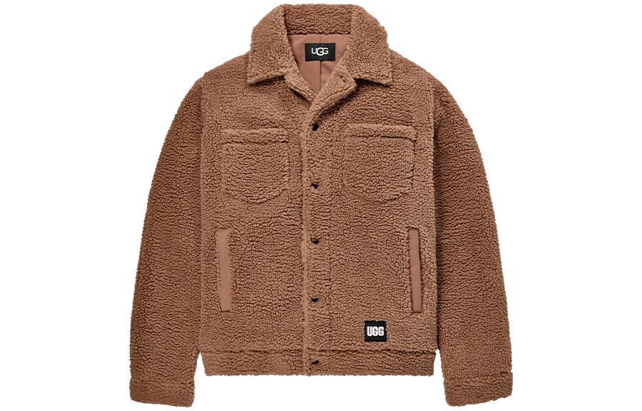 Ugg fw23 однотонная мужская куртка с длинным рукавом с логотипом