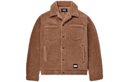 Ugg fw23 однотонная мужская куртка с длинным рукавом с логотипом