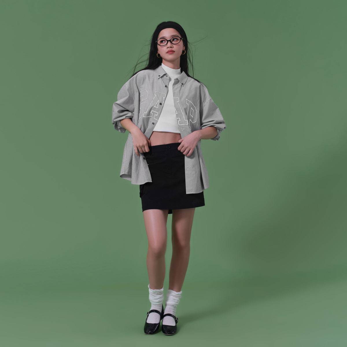 Рубашка Gap Long Sleeve Logo Stripe Shirt - Boxette Shop