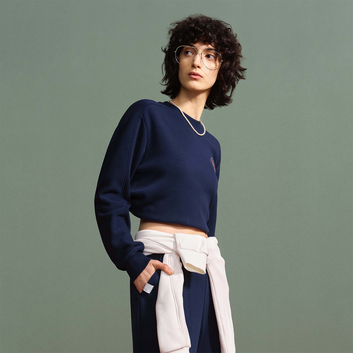 Le coq le coq sportif ayollar tennis kolleksiyasi vintage sport ekipaji bo'yinli kozok ayollar