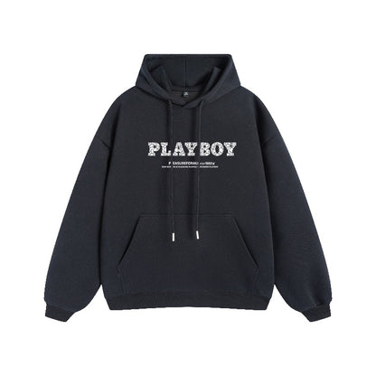 Erkaklar va ayollar uchun Playboy letter print bo'sh tasodifiy kaputi