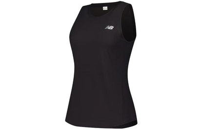 New Balance Solid Color Workout Running Jersey Running Yelek Ayollar Qora