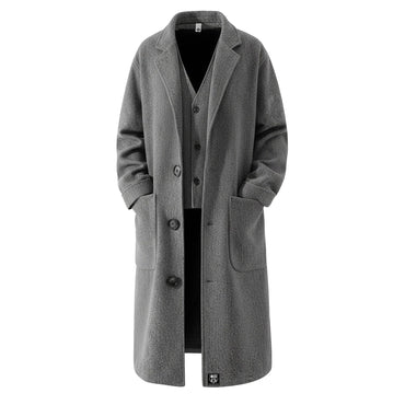 FC Barcelona koreys dangasa uslubidagi asosiy uzun cho'ntakli issiq ko'ylagi uzun yengli lapel ikki qismli qulay moda katta sezgi trendi tasodifiy palto bir xil paragrafli erkaklar va ayollar