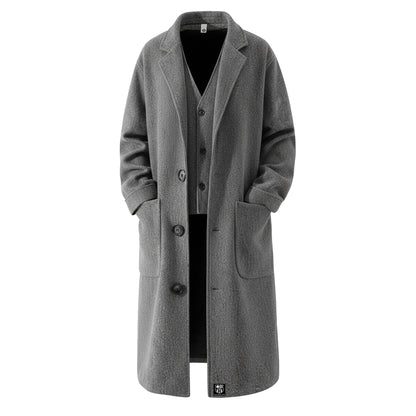 FC Barcelona koreys dangasa uslubidagi asosiy uzun cho'ntakli issiq ko'ylagi uzun yengli lapel ikki qismli qulay moda katta sezgi trendi tasodifiy palto bir xil paragrafli erkaklar va ayollar