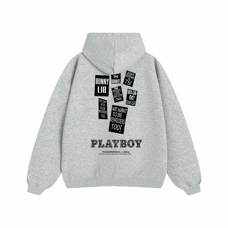 Erkaklar va ayollar uchun Playboy letter print bo'sh tasodifiy kaputi