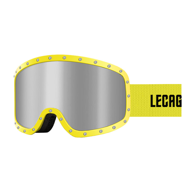 Lecage lecage алмаз снег очки национальная версия защита от солнца секс обертывание анти-туман анти-снег слепота анти-блик ветрозащитный мужчины и женщины с теми же моделями hd вентиляции столб поверхности открытый лыжный очки