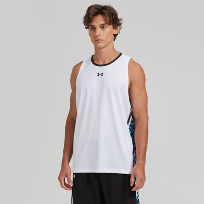 Under armour ss24 повседневная повседневная бег фитнес тренировки спорт быстро сухой дышащий без рукавов танк топ мужской и женский белый