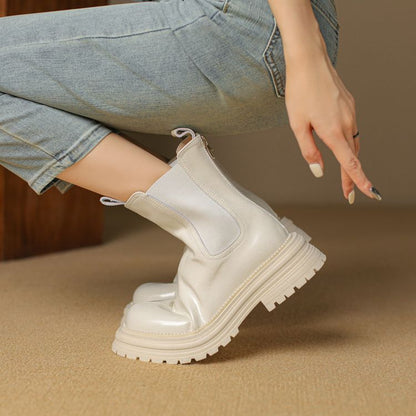 Balletcat cowhide simple daily commuter business comfort short chelsea boots 4.5cm women's