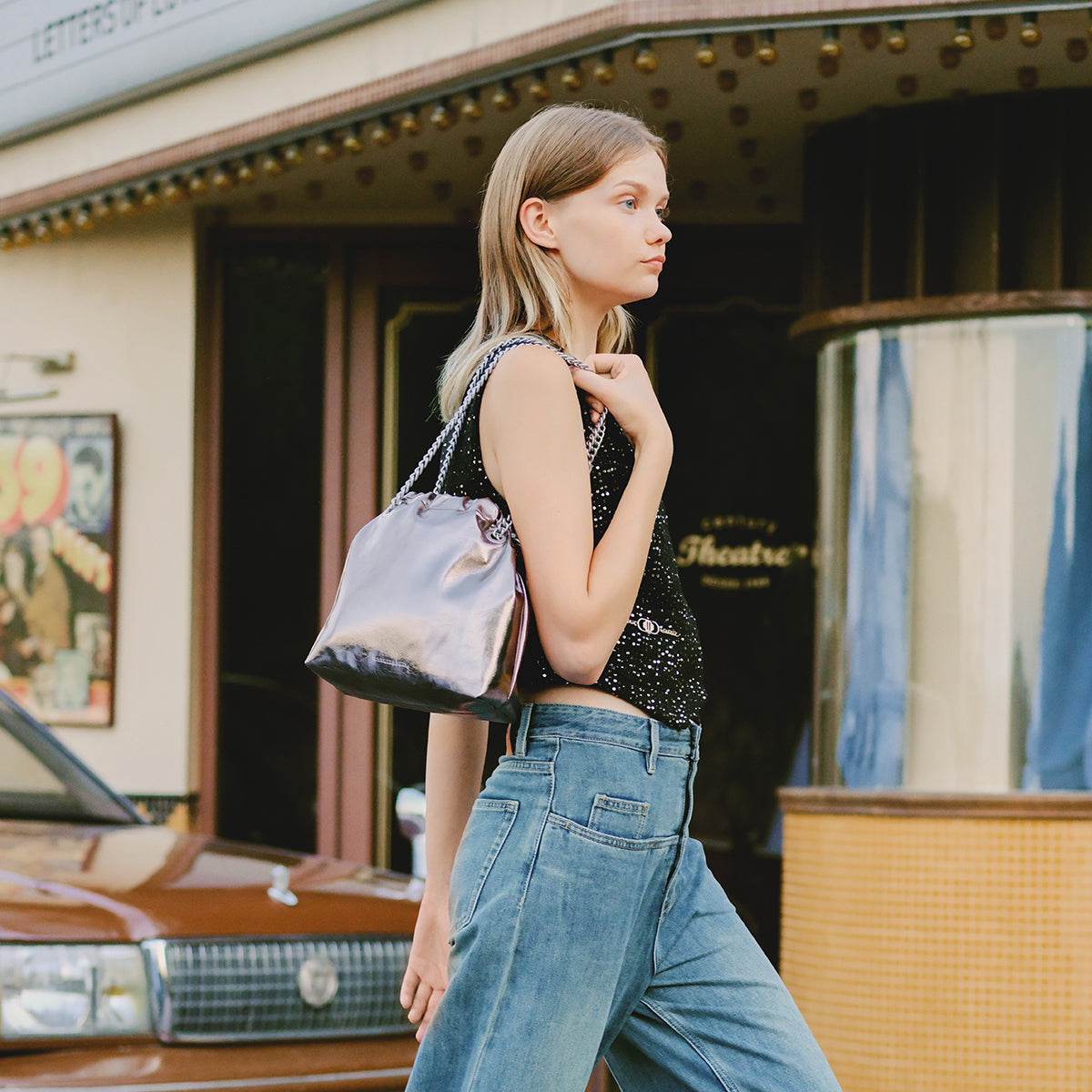 Сумка женская Charles&Keith Ck Drawstring Chain Mother Pu Bucket - Boxette Shop