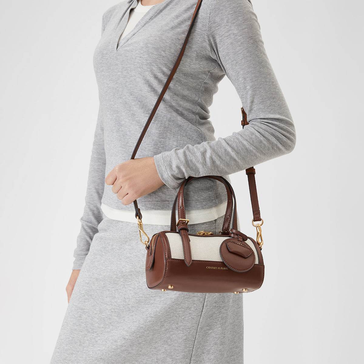 Сумка женская Charles&Keith Colour Blocking Charm Boston - Boxette Shop