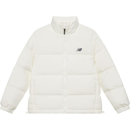 New Balance sport life to'plami brend logotipi engil tekis rangli fermuarli etagi sozlanishi stendli yoqa o'rdak past qalpoqsiz oddiy nonli past ko'ylagi ayollar fil suyagi