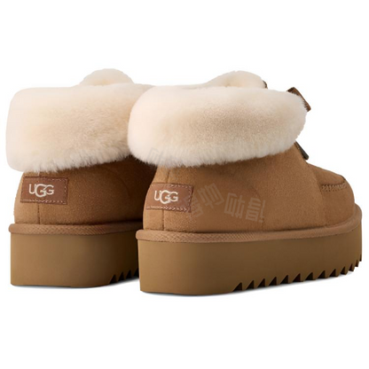 Ugg теплые простые удобные короткие снежные сапоги женские оленьего цвета