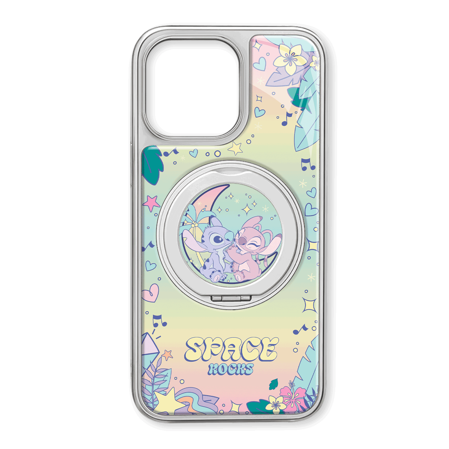 Disney ABS+Kompyuter materiali multfilm yoqimli tikuv Angie ilg'or uglerod tolali naqshli 360° aylanadigan qavsli sumka Apple / Apple 16promax/15/14pro/max/iphone13/12/11 uchun telefon g'ilofi