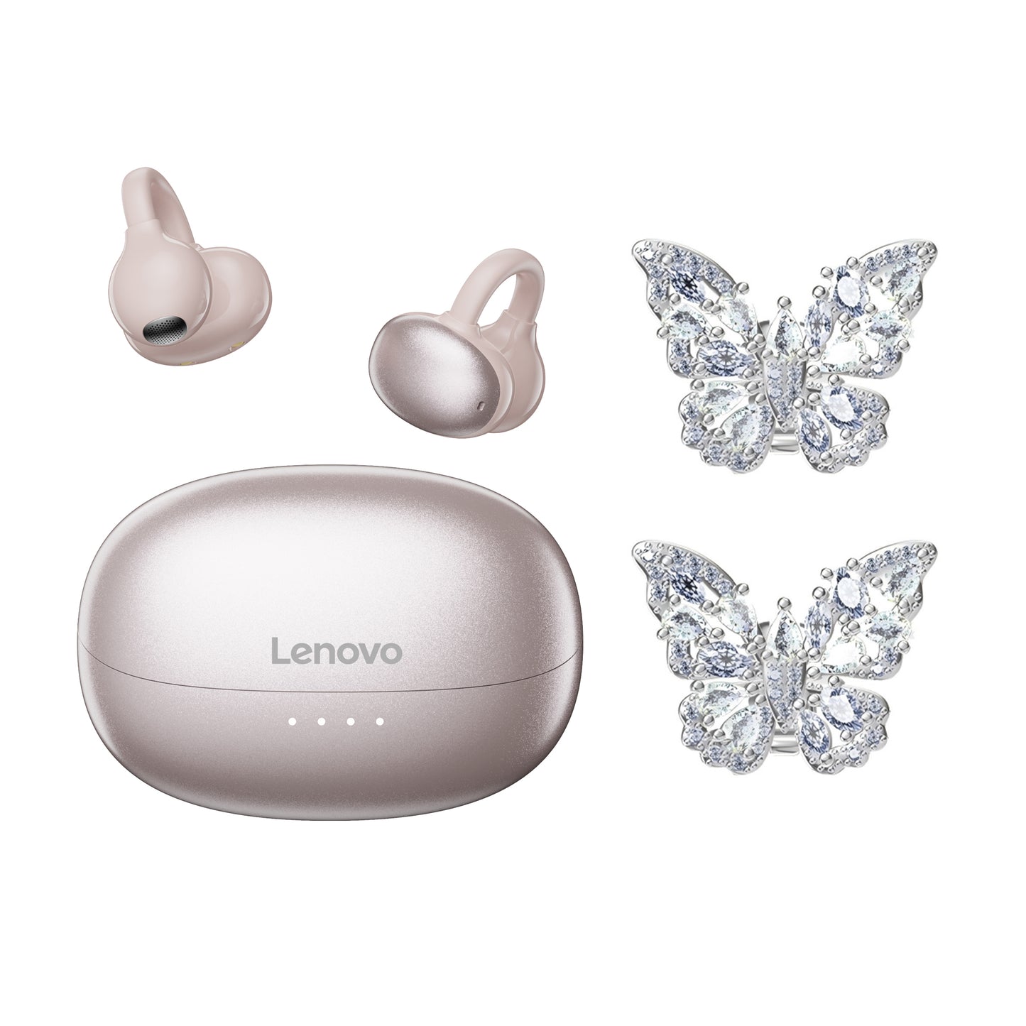 Lenovo lenovo k06 ослепительные разноцветные серьги-бабочки тип зажима для уха шумоподавление при звонках обновленный bluetooth 5.4 спортивные игры игровой кинотеатр imax уровень качества звука студенческая вечеринка высокая стоимость apple huawei xiaomi